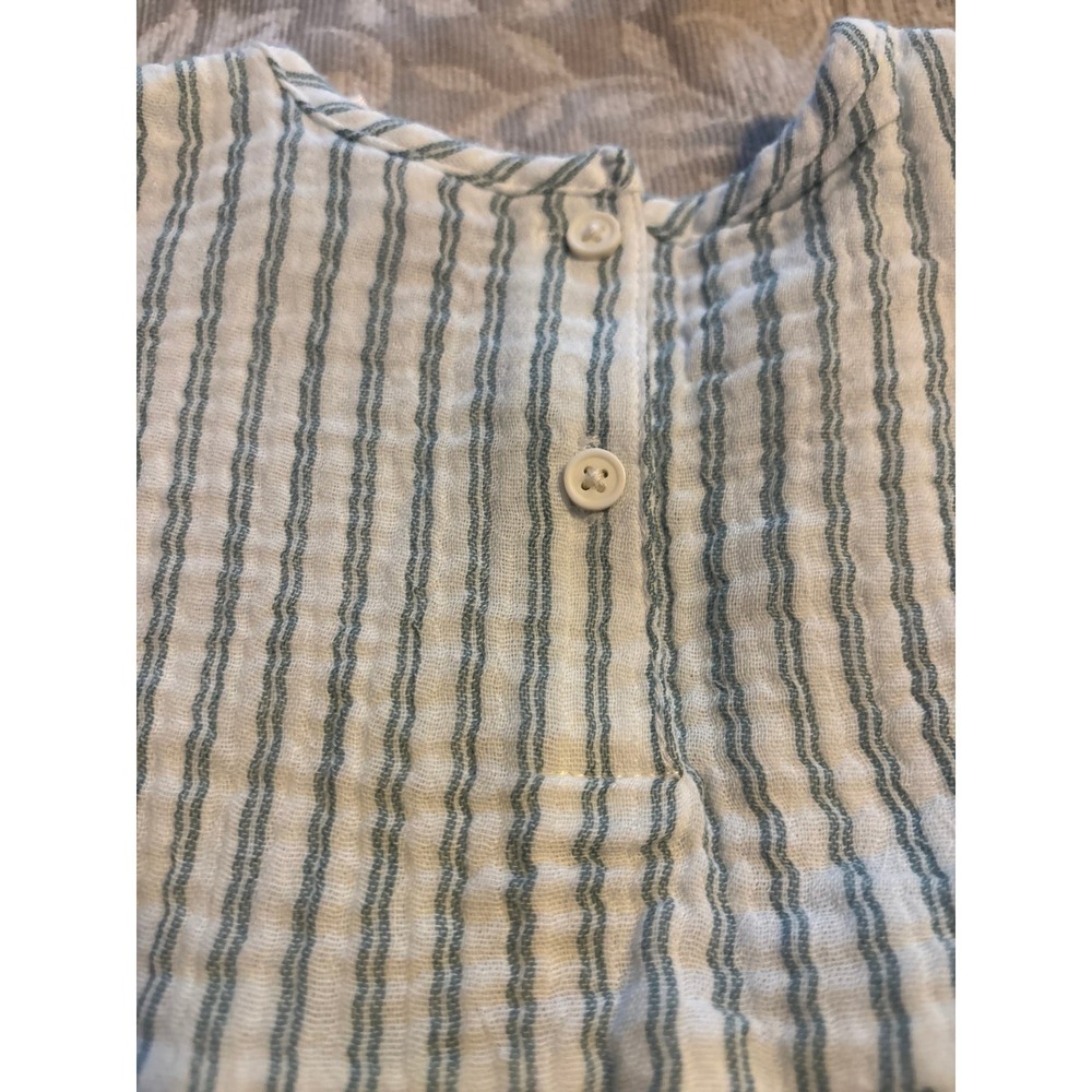 Modern Moments by Gerber Baby Girl Blue Striped Cotton Flutter Dress 18M (B1) - Picture 5 of 10
